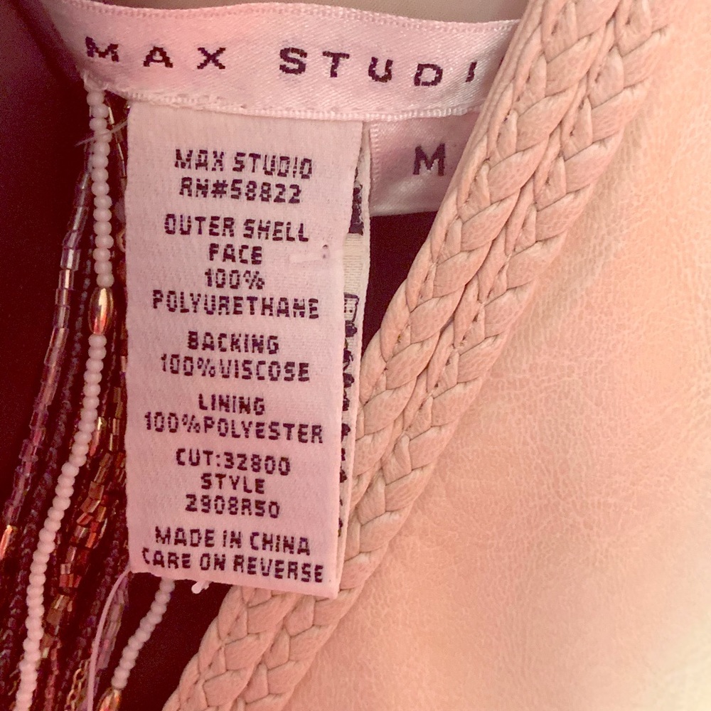 Faux Leather cream dress
